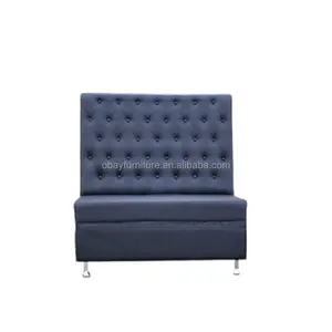 China Professional Made high back button tufted leather sofa modern hotel lounge furniture wedding loveseat for bride and groom