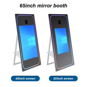 Machine Photobooth Magique Personnalisée avec Miroir, <span class=keywords><strong>65</strong></span> <span class=keywords><strong>Pouces</strong></span>, Cabine Selfie Magique avec Caméra, Coque Métallique et Flight Case - Product Image 2