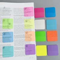 Blocs-notes adhésifs en PET de formes spéciales colorées, mémos transparents fluorescents ronds, carrés, en forme de cœur, repositionnables, fournitures de bureau