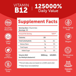 Grosir dan pengolahan OEM dari 60 gusi vitamin <span class=keywords><strong>B12</strong></span> dewasa di pabrik sumber - Product Image 4