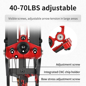 Starcn Bắn Cung Nhỏ Gọn ATA 17.5 "Vẽ Trọng Lượng 45-70lbs Giải Trí Câu Cá Săn Bắn Mũi Tên & Steelballs Dual-Mục Đích Hợp Chất <span class=keywords><strong>Bow</strong></span> - Product Image 3