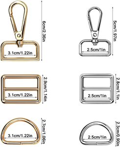 Pcs D Rings For Purse Bag AFUNTA Hardware Purse Heavy Duty Swivel <b>Snap</b> <b>Hooks</b> And Tri Glide Slide Buckles For Bag Making Buckles - Product Image 2