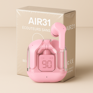 เคสซิลิโคนกันกระแทกสำหรับหูฟัง Air31 พร้อมหน้าจอแสดงผลการชาร์จ  รับผลิตตามแบบ OEM ขายส่งจากโรงงาน - Product Image 1