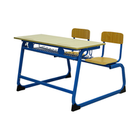 Meubles scolaires, bureaux et chaises doubles pour étudiants, table d'étudiant pour salle de classe, bureau double avec longue banquette