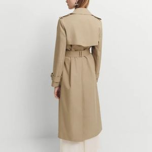 <span class=keywords><strong>Trench</strong></span> Coat Elegante da <span class=keywords><strong>Donna</strong></span> su Misura di Alta Qualità, Doppio Petto in Cotone <span class=keywords><strong>Marrone</strong></span> Chiaro, Ideale per l'Uso Quotidiano e il Pendolarismo - Product Image 3
