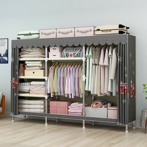 <span class=keywords><strong>Armoire</strong></span> à vêtements en tissu à 3 colonnes, <span class=keywords><strong>armoire</strong></span> portable, <span class=keywords><strong>armoire</strong></span> de rangement en métal, vente en gros, organisateur de rangement DIY, <span class=keywords><strong>armoire</strong></span> pliable - Product Image 2