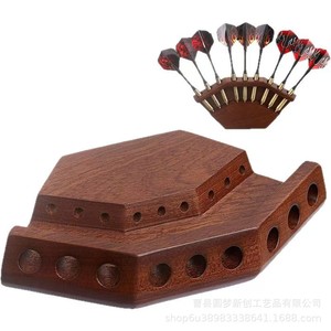 Cross-<b>border</b> wooden dart rack, fan-shaped solid wood 12-hole dart <b>display</b> rack, home wall-mounted dart storage rack - Product Image 2