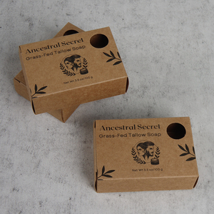 Custom Empty Kraft Paper Soap bar Packaging Box with <b>Window</b> - Product Image 3