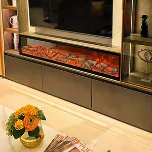 Décoration de haute qualité cheminée électrique domestique chauffage à Air cheminée murale avec effet de flamme LED