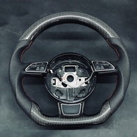 Volant en carbone véritable pour Audi A5 A4 B9 RS R8 2008-2021, volant de course en fibre de carbone véritable