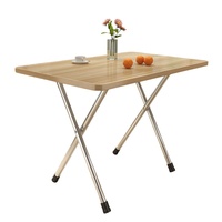 Table à manger rectangulaire moderne pliable en bois, petite et portable, pour la maison, la location, l'hôtel, l'extérieur et la chambre.