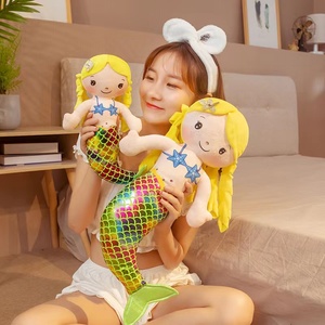 2026 Neue ZT Pailletten Meerjungfrauenschwanz Plüschtier Meerjungfrau Prinzessin Puppen für Mädchen Geschenk - Product Image 5