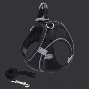 Aksesori hewan peliharaan kalung anjing dapat diatur Harness hewan peliharaan Set anjing kucing Harness keluar dengan tali untuk anjing berjalan - Product Image 2