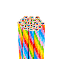 Crayon de couleur arc-en-ciel 7-en-1, crayon créatif en bois de peuplier rayé multicolore, une mine pour plusieurs couleurs pour le dessin des enfants