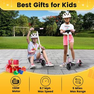 Trottinette en métal SIMATE pour enfants avec écran LED et lumières colorées, pour les 6 à 14 ans, équipement de protection requis - Product Image 5