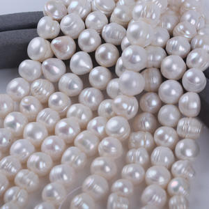 Perlas Sueltas de Agua Dulce Naturales al por Mayor, Tiras Cortas de 18cm12-13mm, Casi Circulares, Perforadas, Semi-Acabadas, para Hacer Pulseras DIY - Product Image 1