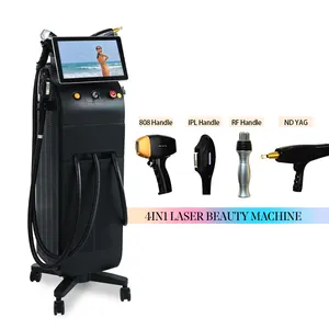 DFlaser 4 in 1 beauty equipment diode laser machine laser hair remove ipl machine nd yag laser tattoo removing machine