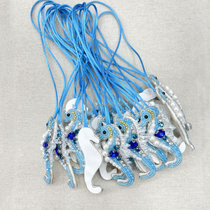 Ph117 Tùy Chỉnh Rhinestone Ngọc Trai Đính Cườm Sứa Biển Ngựa <span class=keywords><strong>Appliques</strong></span> Treo Sợi Dây Thừng Các Bản Vá Lỗi Pha Lê Túi Dây Buộc Vá - Product Image 4