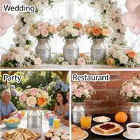 Dekorasi Gaya Farmhouse untuk Meja Pernikahan, Logam Galvanis Rustic untuk Bunga, Centerpiece Farmhouse, Dekorasi Pernikahan Ulang Tahun