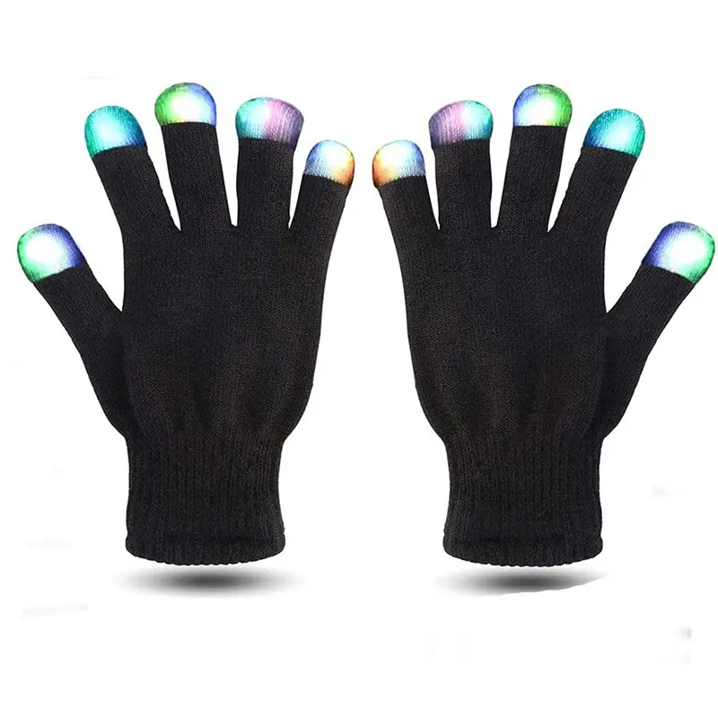 7 colors light show LED Gloves Light Finger Lighting Flashing Glow Mittens