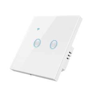 Para Tuya Smart 1/2/3/4 Gang interruptor de botón cóncavo WIFI + BLE red luz de pared táctil Panel de vidrio templado Control remoto inteligente - Product Image 1