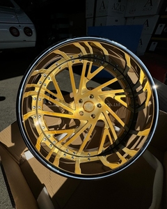 Forgex Juego de 2 Ruedas Forjadas Cóncavas de 18 19 20 24 26 28 Pulgadas 5X4.75 5X127 para Automóvil de Pasajeros, con Borde Profundo Cromado y Baño de Oro - Product Image 2