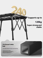 Table de camping portable IGT primitive entièrement équipée, table tactique pliable en alliage d'aluminium moderne pour la cuisine et les pique-niques