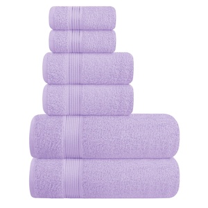 Star Hotel Quality 32 S Long Terry Loop Soft 100% Cotton <b>Towel</b> <b>Set</b> Custom Featuring Rectangular Texture Satin Band <b>Towel</b> <b>Set</b> - Product Image 1