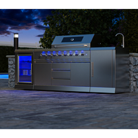 Gril à gaz de cuisine extérieure personnalisé Armoires de barbecue en acier inoxydable 304 Gril à gaz de cuisine extérieure