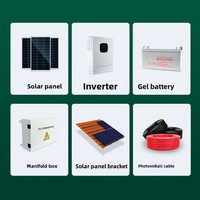 Sistema Completo de Generación de Energía Solar Fotovoltaica de Silicio Monocristalino de 5KW, 220V, Fuera de la Red, con Almacenamiento de Energía Gratuito