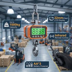 Balance numérique suspendue pour grue 100kg-1000kg, grand écran LCD rétroéclairé 22mm, jauge de <span class=keywords><strong>force</strong></span> multi-plaques, crochet en acier, test de calibration, OEM/ODM - Product Image 6