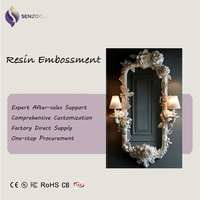 Miroir sur pied pleine longueur de style baroque de luxe, surface miroir haute définition sans distorsion, pour la maison