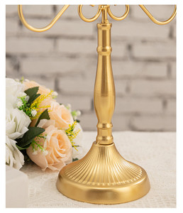 Romantic Retro 5 Arm Gold Candlestick <strong>Wedding</strong> Props <strong>Rustic</strong> Metal Taper Candelabra <strong>Centerpieces</strong> for Dinner Table <strong>Wedding</strong> Home - Product Image 4