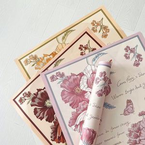 Nouveauté 2024, papier kraft à motifs floraux colorés 35*50cm/pièce, papier d'emballage floral pour mariage, anniversaire, cadeau, bricolage - Product Image 1
