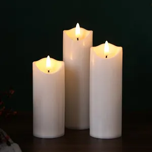 Decorazioni per matrimoni candele a colonna con luce da tè a Led senza fiamma di natale luminose realistiche con batterie