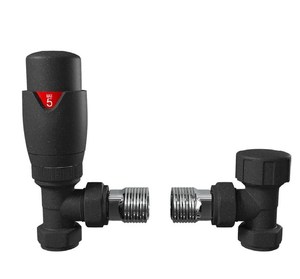 Regno Unito vendita calda del progettista antracite 15MM TRV termostatica valvola ad angolo del radiatore con schermo di blocco <span class=keywords><strong>per</strong></span> il radiatore - Product Image 6