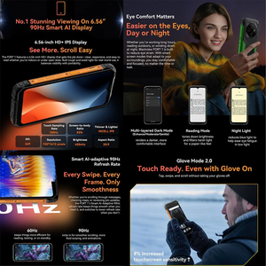 Blackview FORT 1 โทรศัพท์มือถือสุดแกร่ง ขนาด 6.56 นิ้ว 4GB+128GB สมาร์ทโฟน Android 15 Unisoc <span class=keywords><strong>Tiger</strong></span> T615 แบตเตอรี่ 11000mAh - Product Image 5