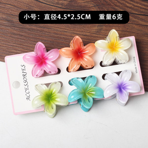 6 kẹp tóc nhựa hình hoa nhỏ 4cm, màu thạch sang trọng, kiểu càng cua dành cho nữ - Product Image 6