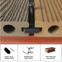 Planches de terrasse composites creuses grises 140*23mm en gros, antidérapantes, pour terrasse extérieure, pour sol de terrain de jeux extérieur