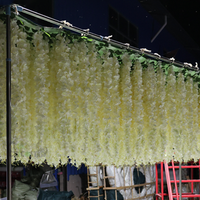 Dekorasi Pernikahan Bunga Wisteria Buatan Latar Belakang Wisteria Gantung Sutra untuk Acara Pernikahan