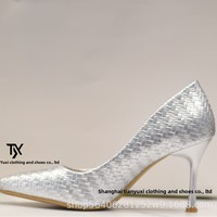Chaussures à talons hauts de luxe pour femmes de 10 cm avec semelle extérieure en plastique, tige en PU, sangle à boucle, style européen et américain, facture disponible
