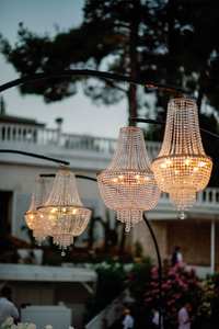 LANJO Luxury Wedding Gold Silver Crystal Water <b>Drop</b> Chandelier LED Pendant <b>Light</b> Hall <b>Ceiling</b> Decoration - Product Image 6