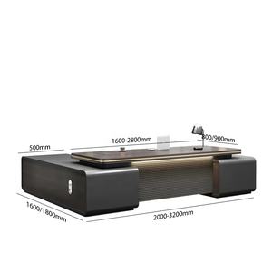 Escritorio de oficina moderno, muebles ejecutivos en forma de L, escritorio de oficina Boss, mesa de lujo, CEO, escritorio de oficina en forma de L - Product Image 6