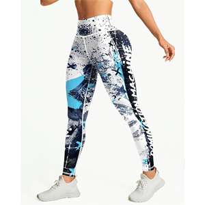 Leggings de yoga taille haute pour femmes, design punk élégant, taille élastique, respirant, extensible, rehaussement des hanches pour la course à pied, l'entraînement, approvisionnement ODM - Product Image 2