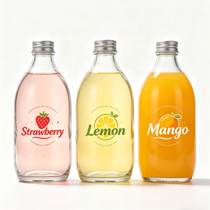 Bouteilles en verre pour <span class=keywords><strong>jus</strong></span> <span class=keywords><strong>de</strong></span> fruits et légumes <span class=keywords><strong>de</strong></span> 300 ml, 350 ml et 500 ml avec bouchons à vis en aluminium utilisées dans les cafés - Product Image 1