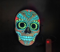 Masque LED Jour des Morts pour Adultes, Masques Lumineux pour le Visage, Costume de Fête d'Halloween pour Femmes et Hommes G25-527