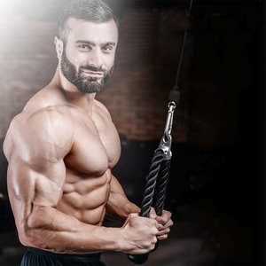 Black Nylon Steel <b>Cable</b> Rope Attachment Gym Training Rope for Home Fitness Bodybuilding - Product Image 2