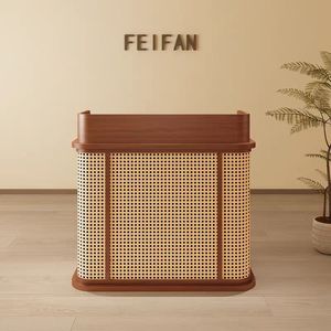 Mostrador de Recepción Pequeño <span class=keywords><strong>Blanco</strong></span> para Clínicas de Belleza y Salones, Diseño Simple para Caja Registradora - Product Image 3