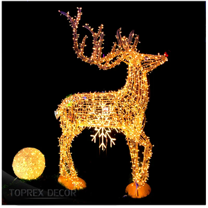 Toprex Decor Extérieur Décoratif 3D Led <span class=keywords><strong>Cerf</strong></span> Chiffres Motif Lumières Thème Centre Commercial De Noël - Product Image 4