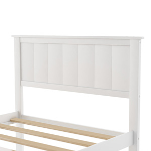 Lit simple en bois blanc avec tiroirs de rangement pour enfants, adultes et personnes âgées, meubles de chambre à coucher - Product Image 5